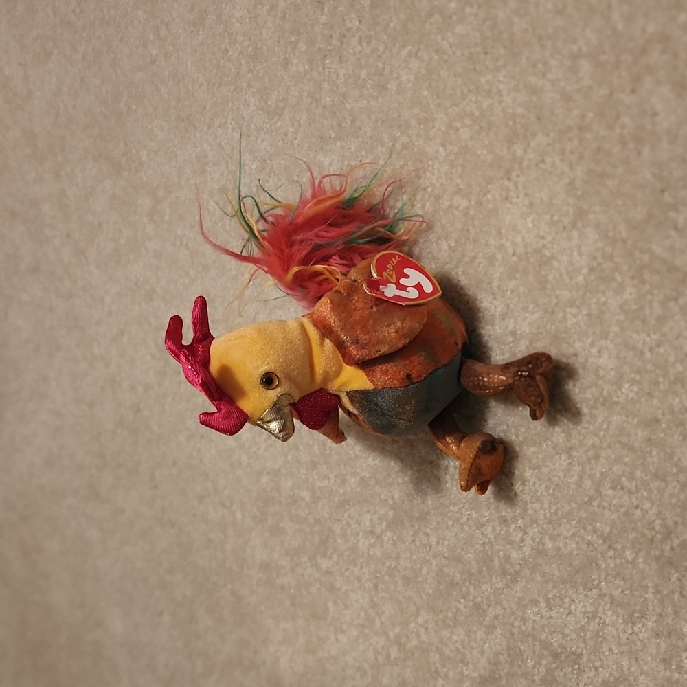 Rooster zodiac beanie baby